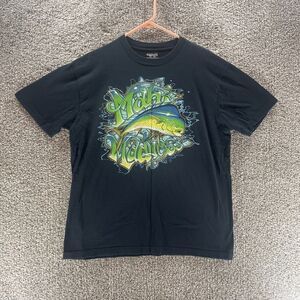 Columbia Shirt Adult Large Black Short Sleeve Mahi Madness Outdoor‎ Fishing Mens
